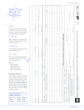 Richland College Registration Form