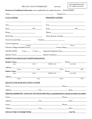 Student Loan Application Form