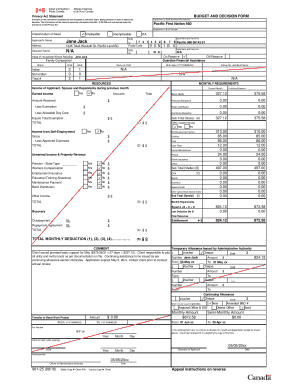 Privacy Act Statement Budget and Decision Form