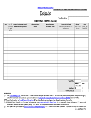 Credit list template - Travelers Name FIELD TRAVEL EXPENSES Form A - docushare3 dcc