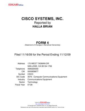 Form 4 Statement of Changes in Beneficial Ownership