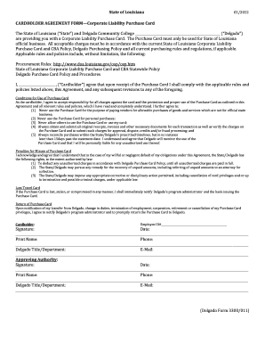 Louisiana Corporate Liability Purchase Card Agreement