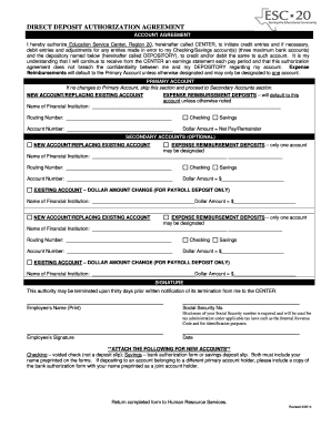 Direct Deposit Authorization Agreement