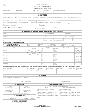 Louisiana Group Benefits Enrollment Form