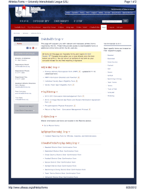 UIL Athletics Forms