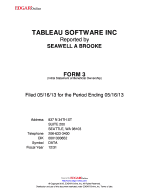 Form 3 Initial Statement of Beneficial Ownership