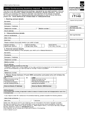 Video Conferencing Booking Request Form