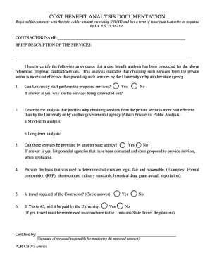 COST BENEFIT ANALYSIS DOCUMENTATION
