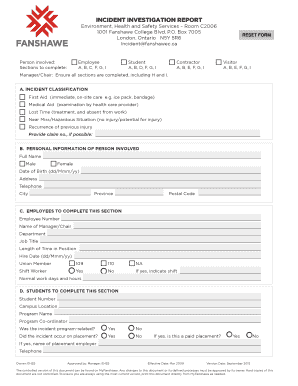 Incident Investigation Report Form