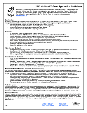 KidSport Grant Application