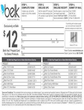 Belk Gift Card Rebate Form