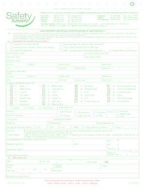 BC Gas Product Approval Form