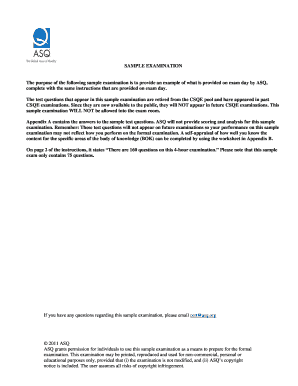 Certified Software Quality Engineer Sample Exam