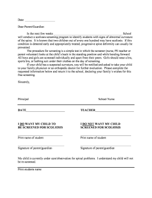 Scoliosis Screening Consent Form