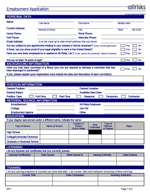 Employment Application Form