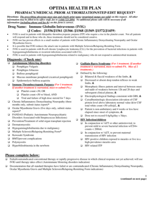 Optima Health Plan Pharmacy Medical Prior Authorization Request
