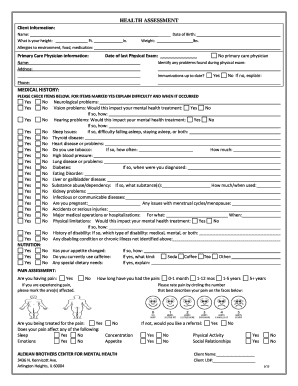 Health Assessment Form