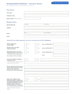 Group Income Protection Individual Update Form