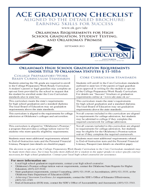 Oklahoma High School Graduation Checklist