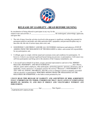 Release of Liability Agreement