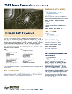 Texas Personal Lines Insurance Classes