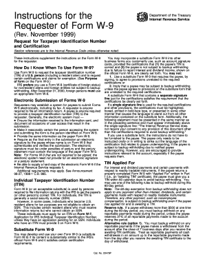 Form W-9 Request for Taxpayer Identification Number and Certification
