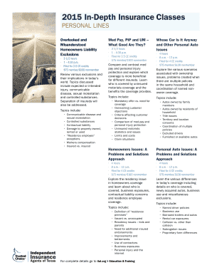 Texas Personal Lines Insurance In-Depth Classes