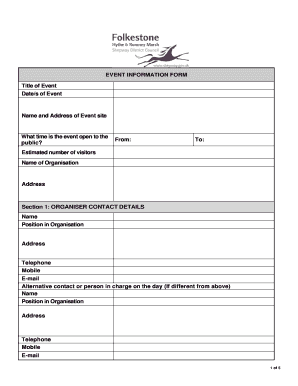 Event Information Form