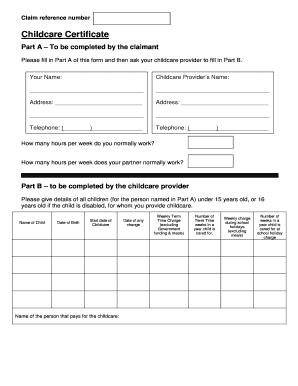 Childcare Certificate