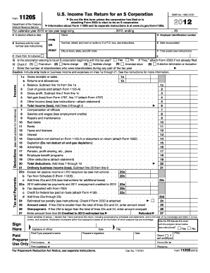 US Federal S Corporation Tax Return Form 1120S