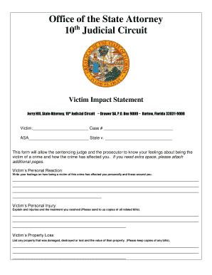 Victim Impact Statement Form