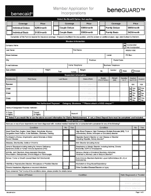 Member Application for beneGUARD™