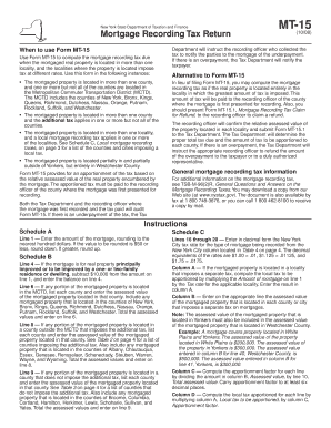 New York Mortgage Recording Tax Return