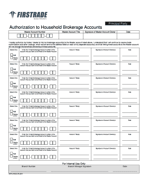Authorization to Household Brokerage Accounts