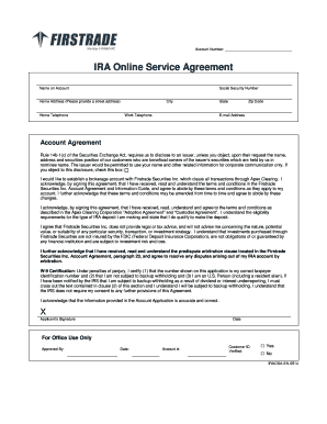 IRA Online Service Agreement