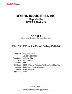 Form 4 Statement of Changes in Beneficial Ownership