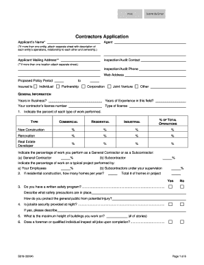 Contractor Application Form S319