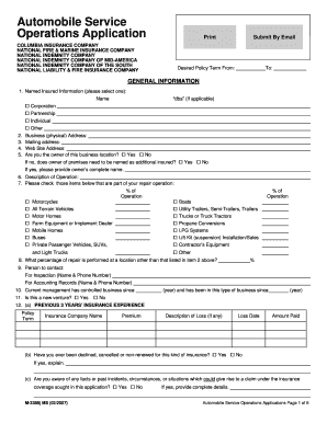 Automobile Service Operations Application