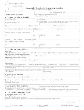 Commercial Combination Insurance Application