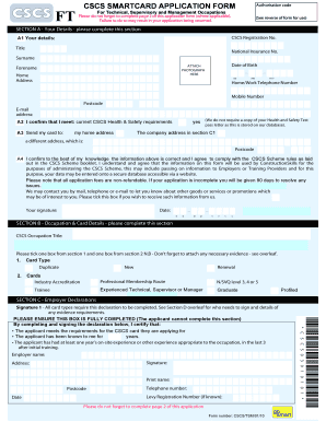 CSCS Smartcard Application Form