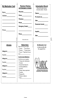 My Medication Card
