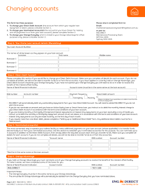 Changing Accounts Form