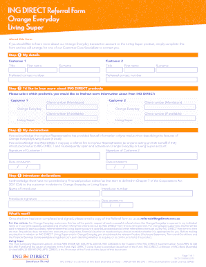 ING DIRECT Referral Program Form
