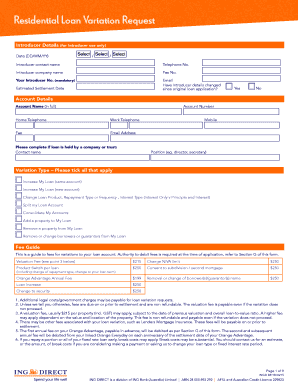 Residential Loan Variation Form