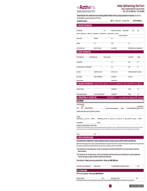 Acthar Ophthalmology Start Form