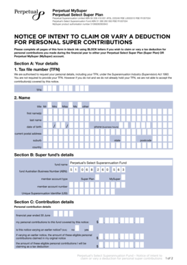 PL008182272SSP Intent to Vary Form PL008182272SSP Intent to Vary Form