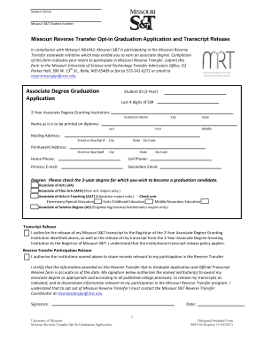 Missouri Reverse Transfer Opt-In Graduation Application