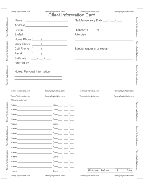 Client Information Card