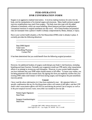 Peri-Operative DNR Confirmation Form