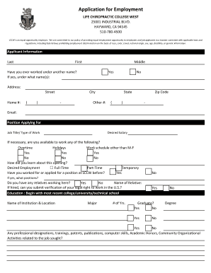 Employment Application Form